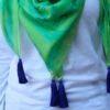 Green Fields-N-Sapphires Chic Brilliant Blue | Green Pure Silk Scarf