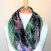 Colorful Waves Infinity Loop Silk | Rayon Scarf Gold Finish